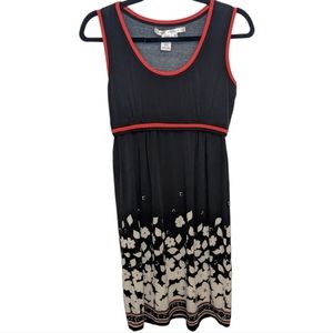 Max Studio Black Red Abstract Floral Dress M 🌺🖤